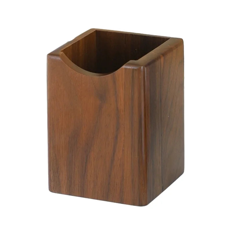 Natural Walnut Pen Holder Wooden Ink Pen Storage Case Desk Writing Stationary Organizer Office School Supplies Gift