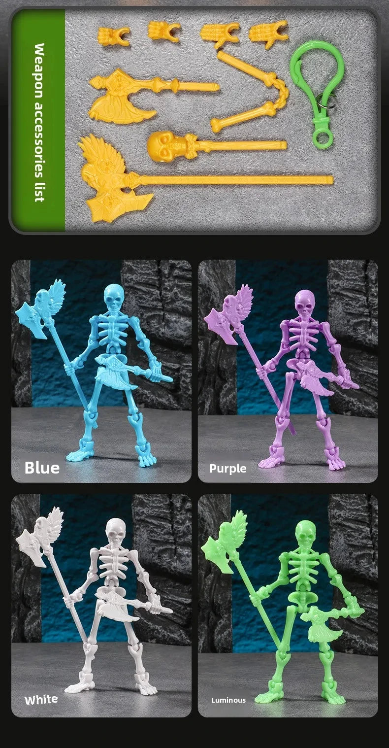 Skeleton Figure Action Skeleton Figurines With Multiple Accessories Realistic Movable Joints Model Statue For Christmas