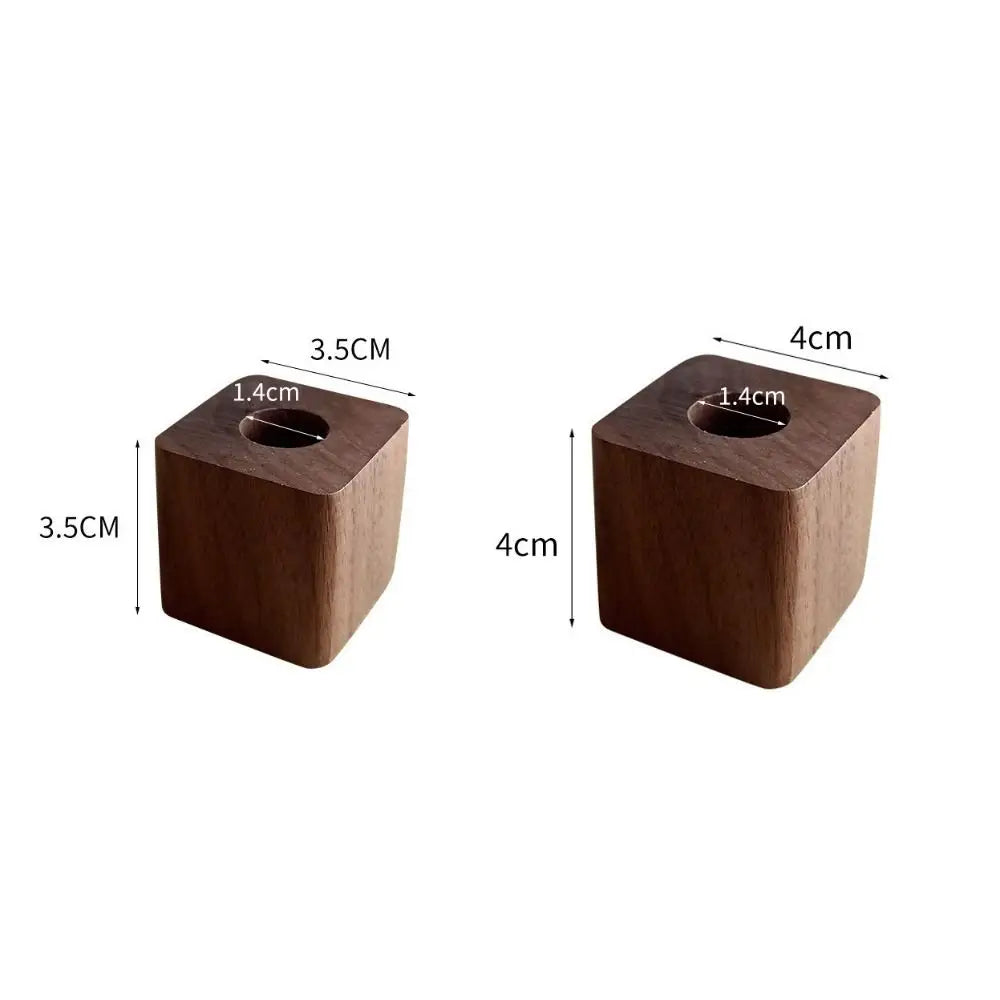 New Walnut Wood Pen Holder Square Space saving Pen Hole Multifunctional Portable Pencil Stand for Desk Stationery Storage