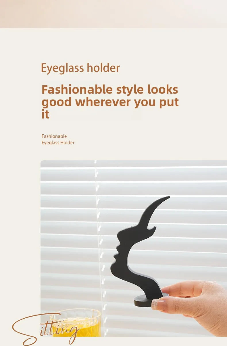 Creative Face-Shaped Eyeglass Holder, Minimalist Desktop Glasses Stand Organizer