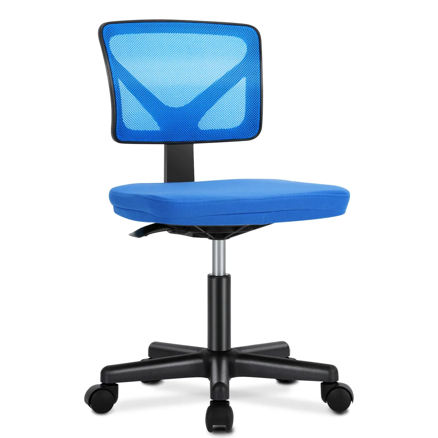 Armless Mesh Office Chair with Lumbar Support & Wheels