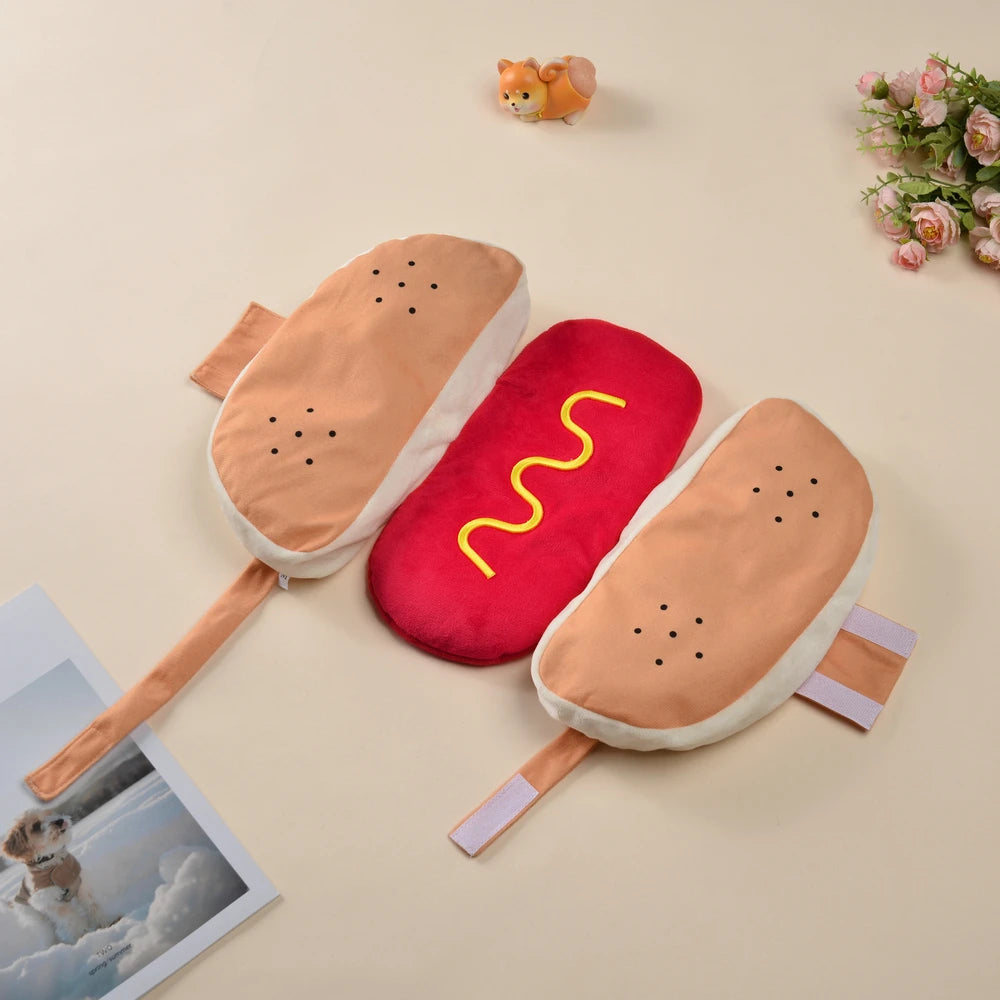 Halloween Dog Clothes Funny Hot Dog Shaped Pet Costume For Small Dogs Cats Adjustable Puppy Dress Up Dachshund Pug Party Suit
