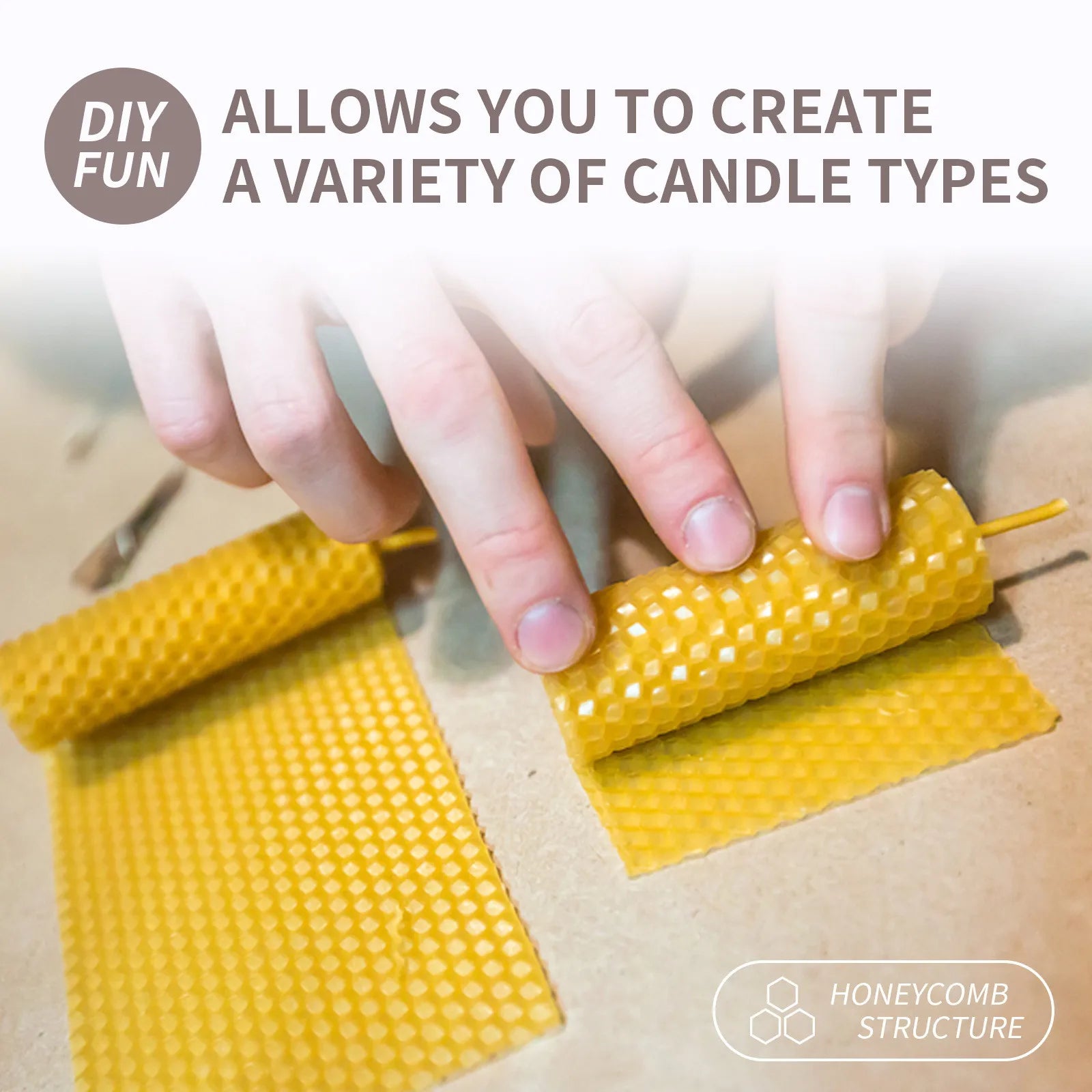 10pcs Natural Beeswax Candles – Handmade Luxury Wedding