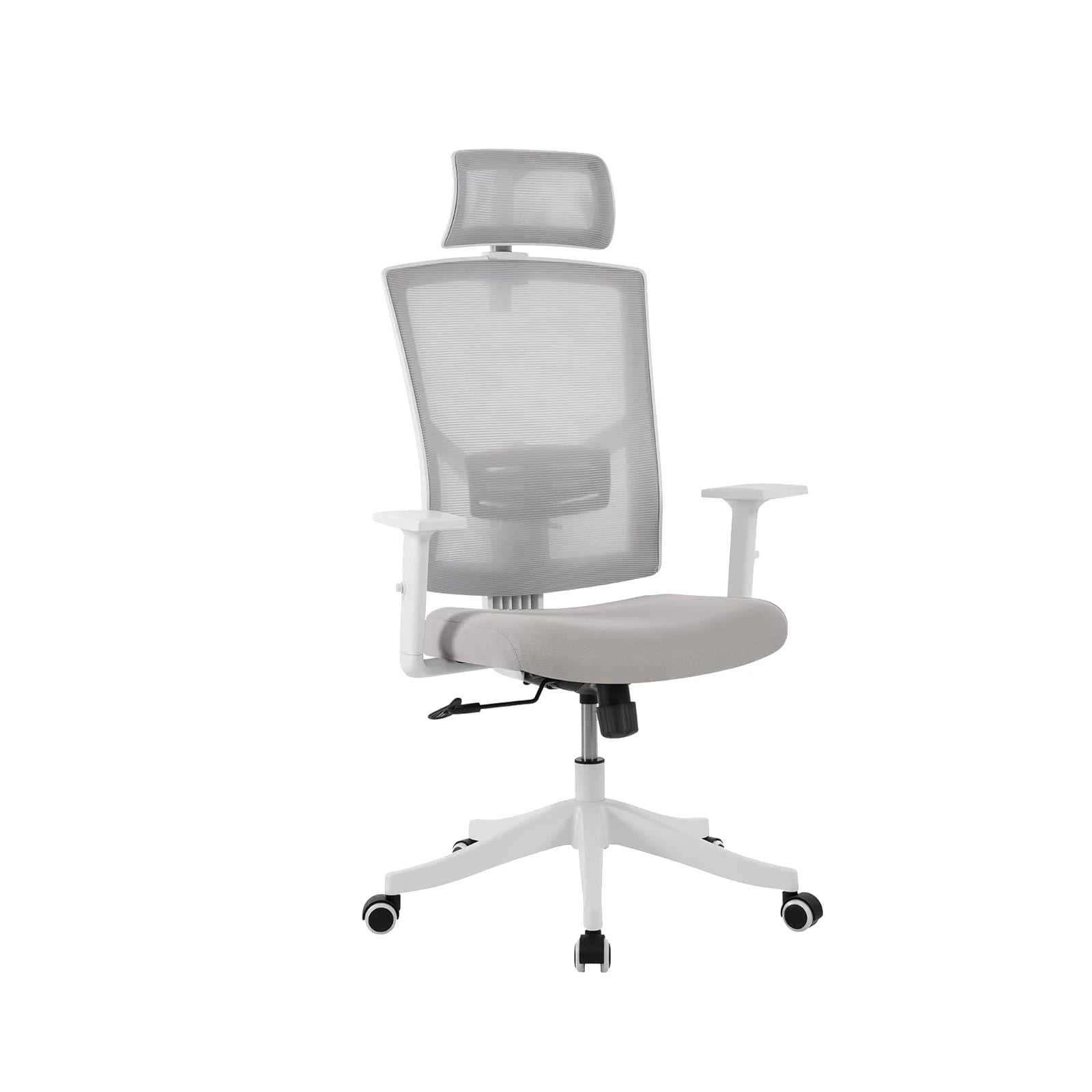White Ergonomic Mesh Office Chair with Headrest