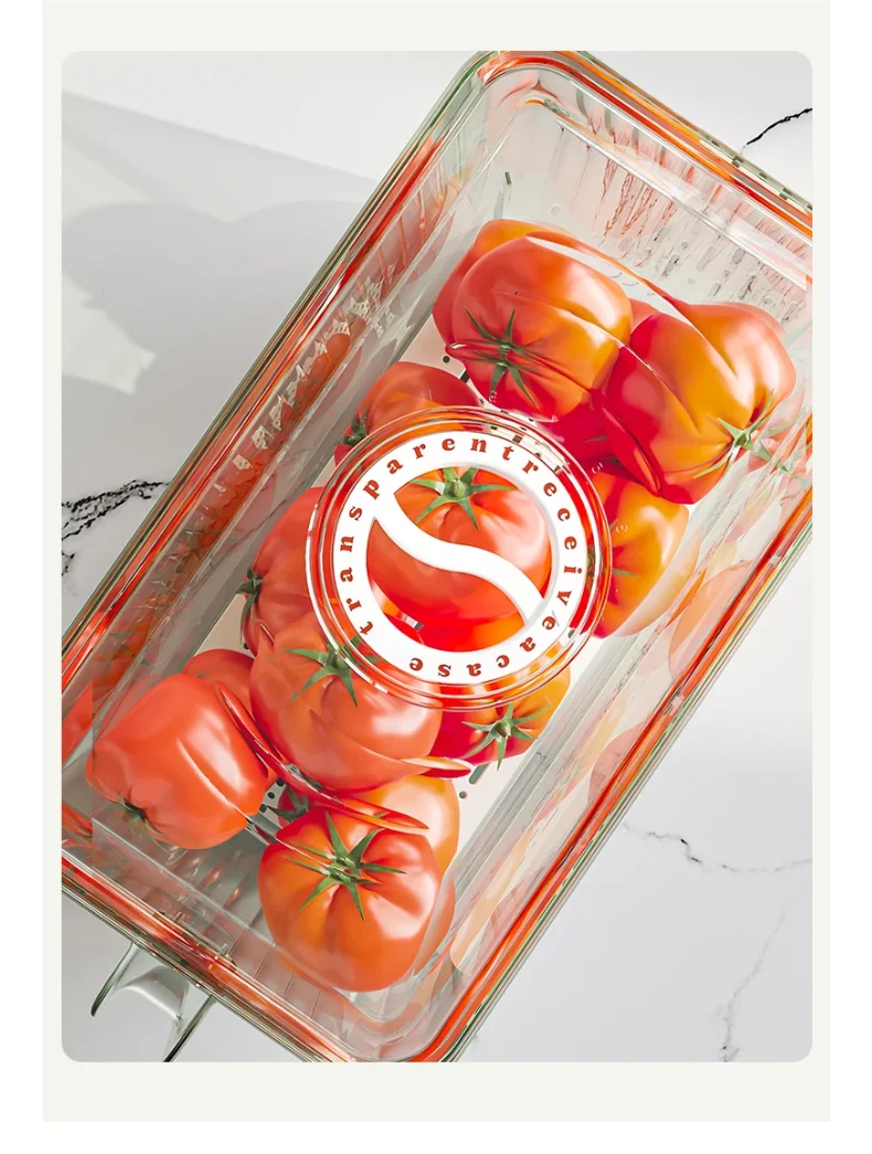 Stackable Freshness-Tracking Fridge Storage Box with Handle & Lid