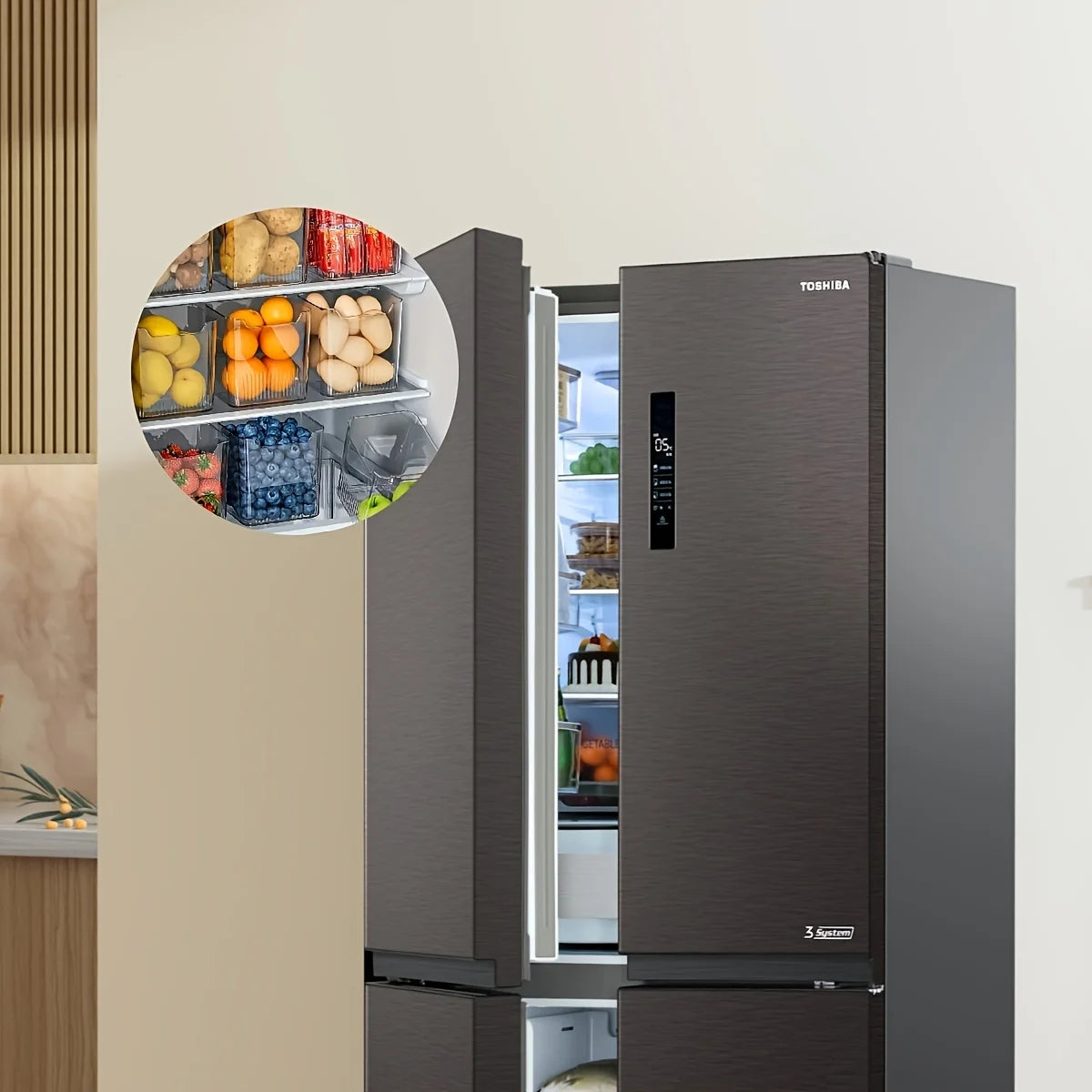 3Pcs Space-Saving Refrigerator Side Door Organizer Set