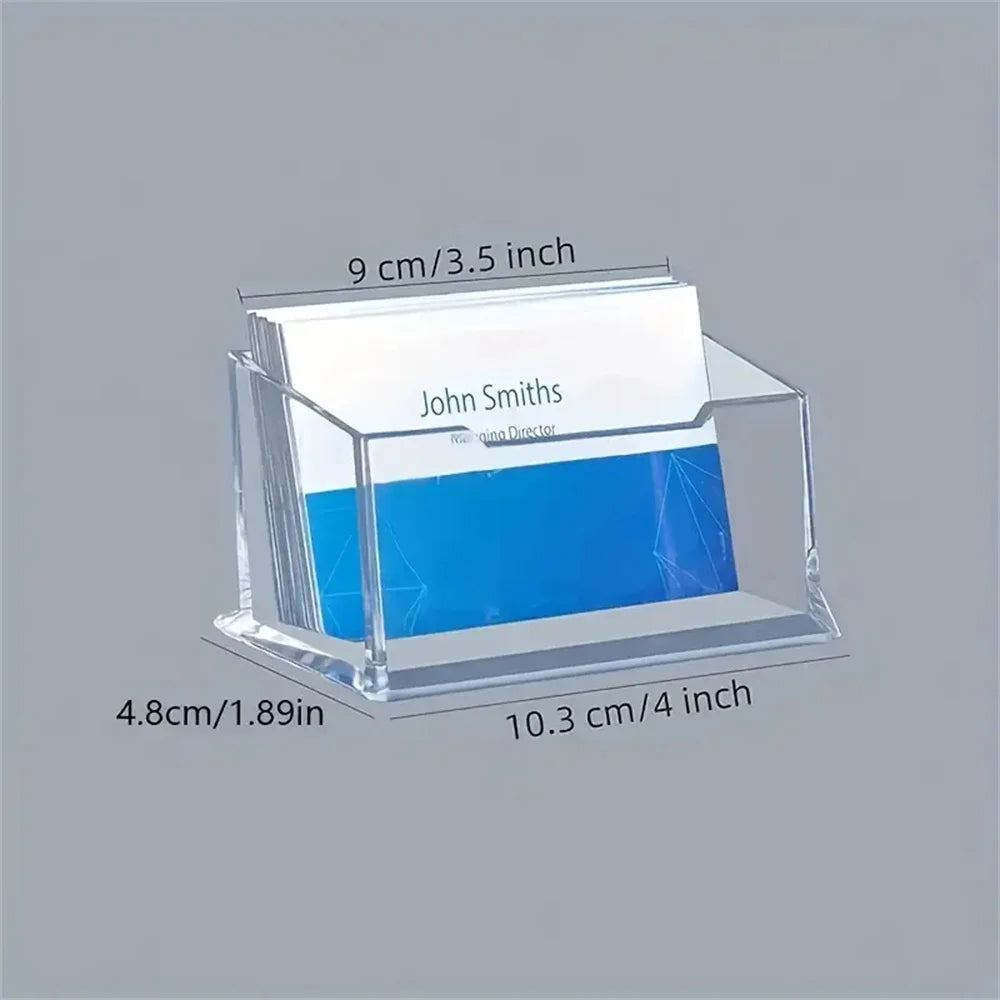 Transparent Desktop Business Card Holder Stand Box