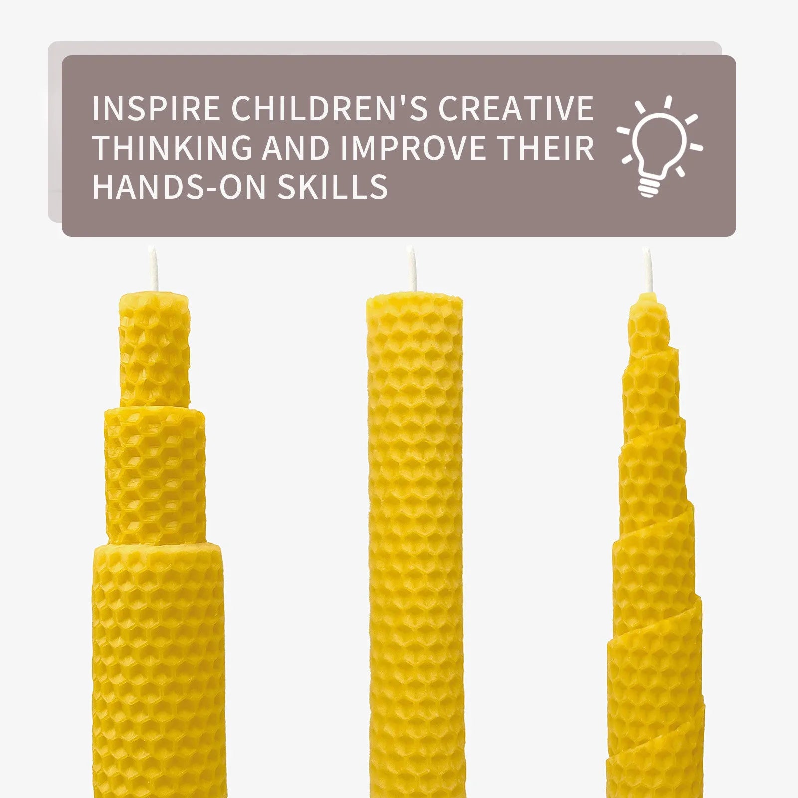 10pcs Natural Beeswax Candles – Handmade Luxury Wedding