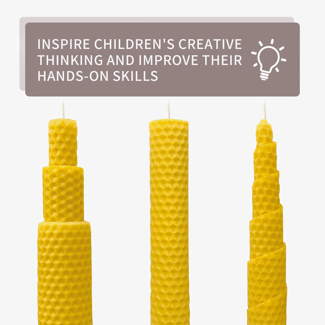 10pcs Natural Beeswax Candles – Handmade Luxury Wedding