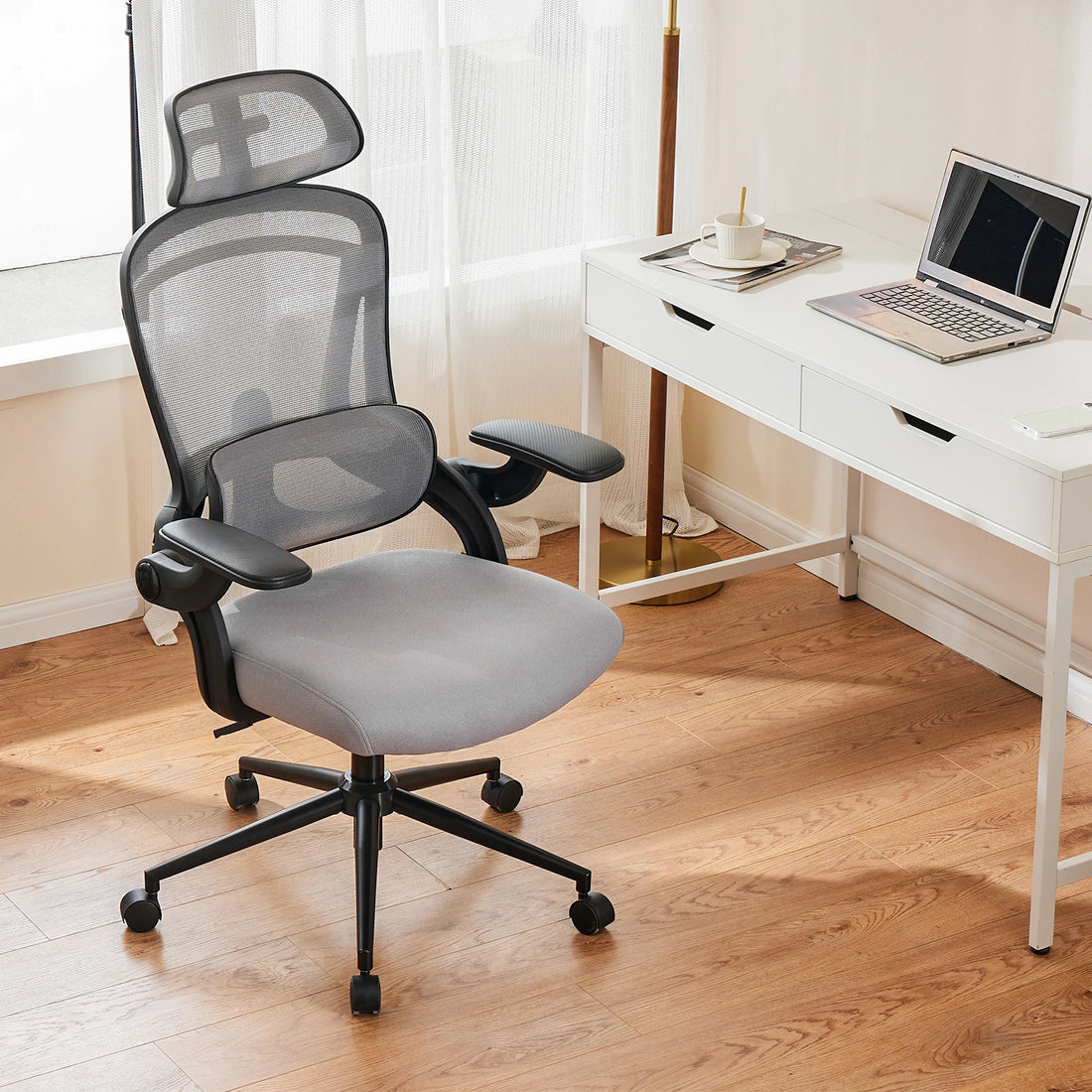 Ergonomic Mesh Office Chair with Flip-Up Arms