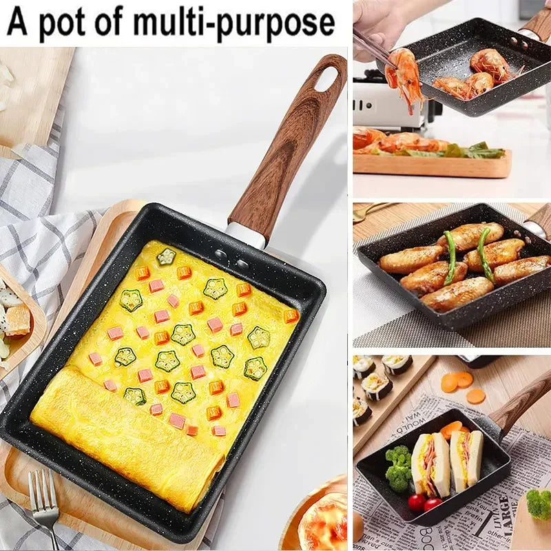 Non-Stick Tamagoyaki Pan Japanese Egg Skillet with Tools