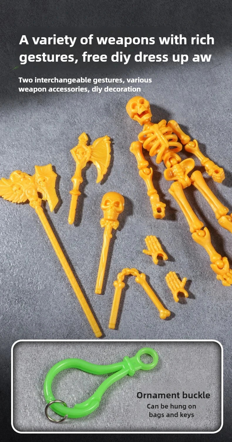  Skeleton Figure Action Skeleton Figurines With Multiple Accessories Realistic Movable Joints Model Statue For Christmas