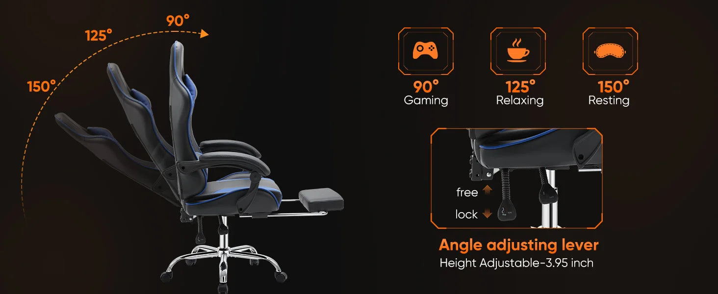 Red Ergonomic Gaming Chair with Lumbar Support