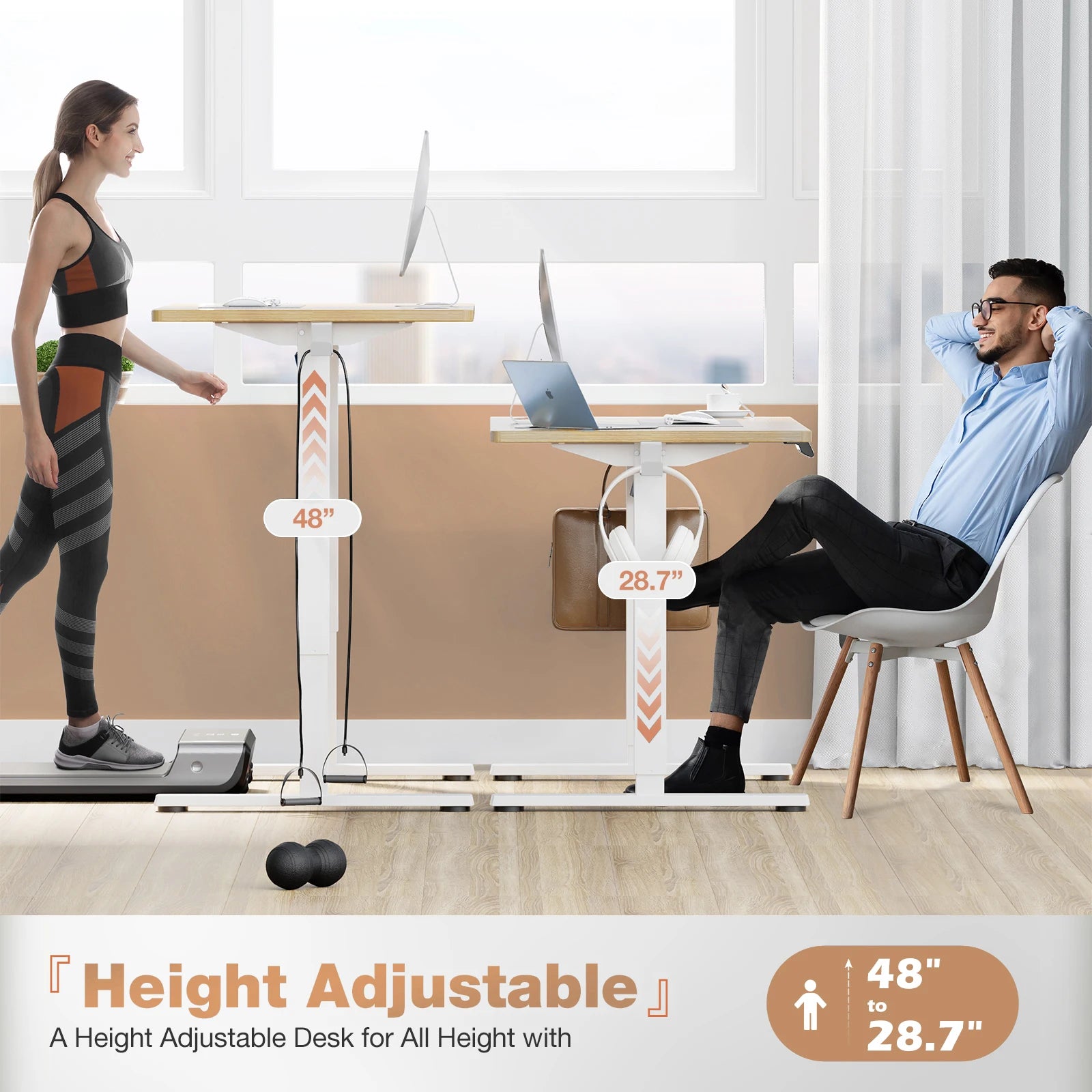 JHK 40x24 Adjustable Standing Desk – Sit & Stand Workstation