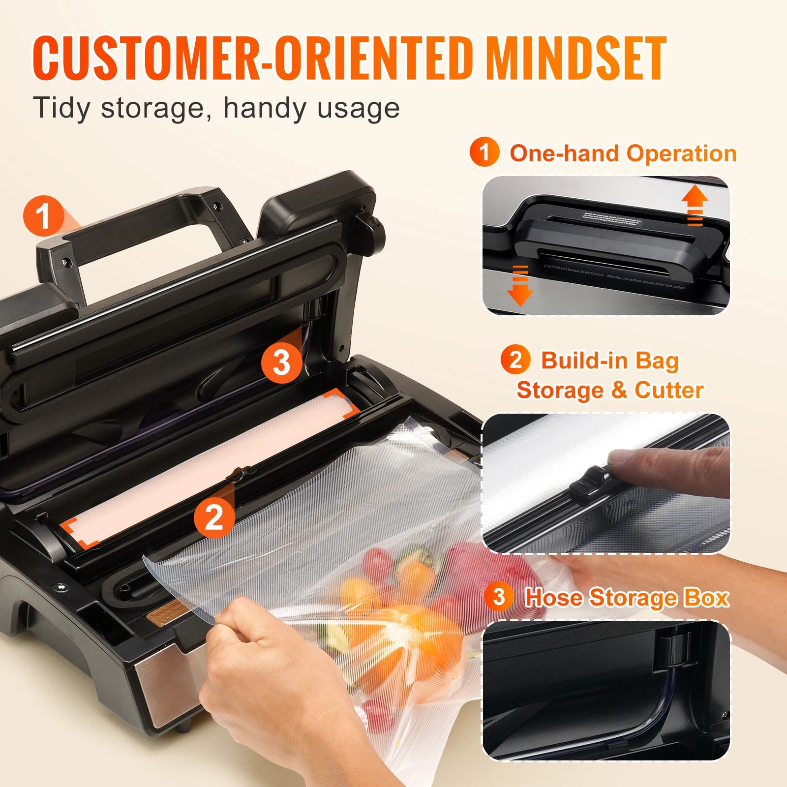 130W 90Kpa Vacuum Sealer Machine with 10 Bags Kitchen