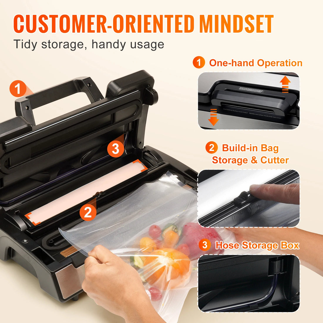 130W 90Kpa Vacuum Sealer Machine with 10 Bags Kitchen