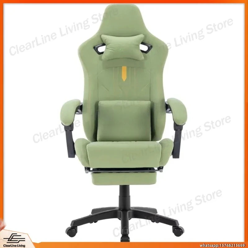 Ergonomic Gaming Chair with Pocket Spring Cushion & Footrest – Dark Green