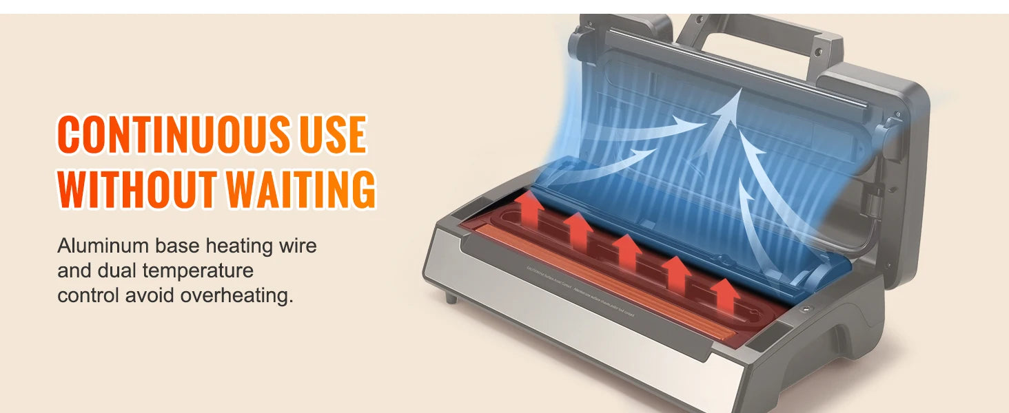 130W 90Kpa Vacuum Sealer Machine with 10 Bags Kitchen