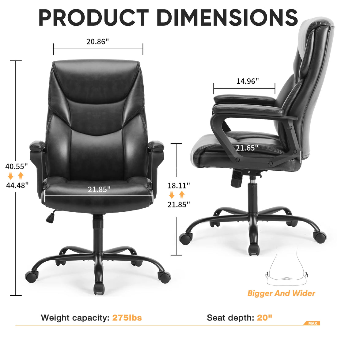 Ergonomic Brown PU Leather Swivel Gaming Chair