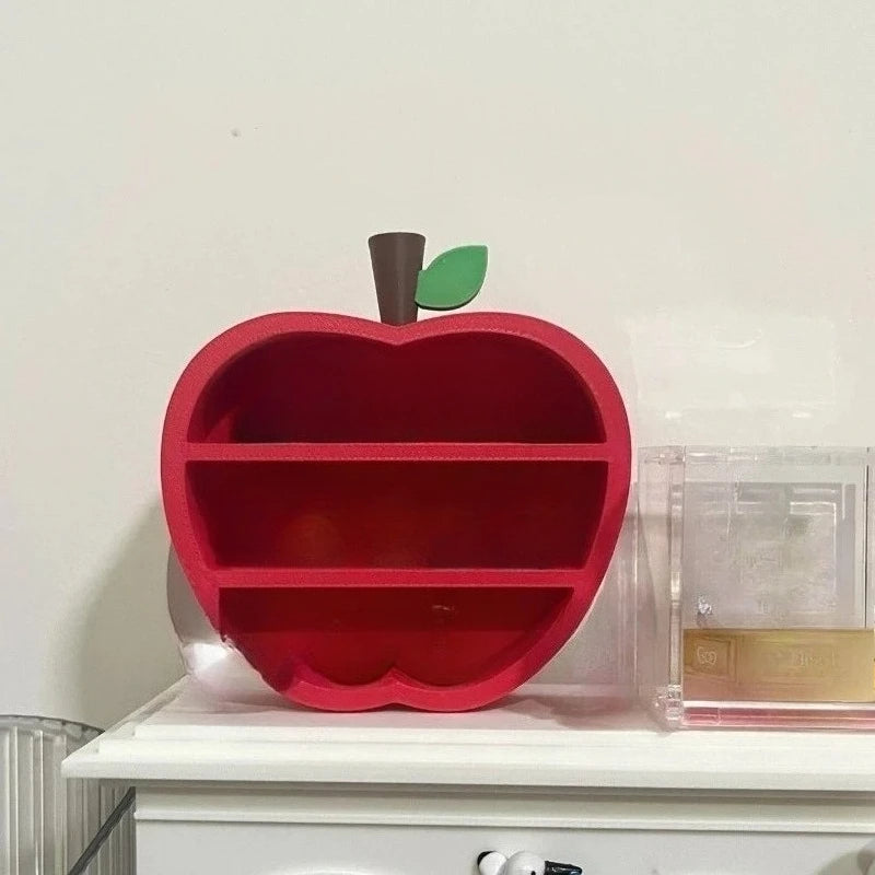 Kawaii Red Apple Mini Display Storage Box Creative Rack Storage Rack Desktop for Trendy Figure Pops Mart Blind Box Wholesales