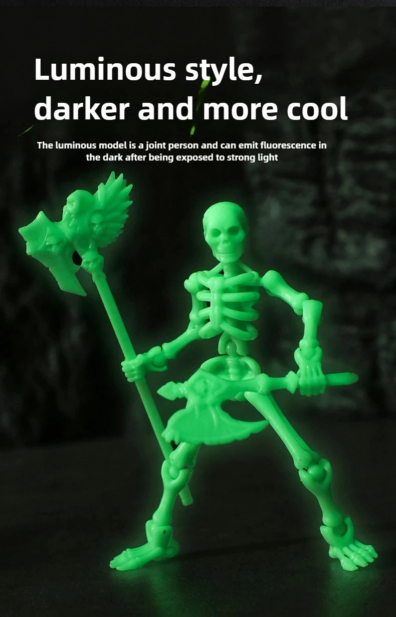  Skeleton Figure Action Skeleton Figurines With Multiple Accessories Realistic Movable Joints Model Statue For Christmas