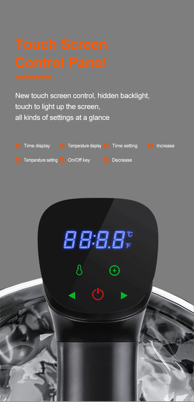 1800W Sous Vide Immersion Cooker LED Waterproof Precision