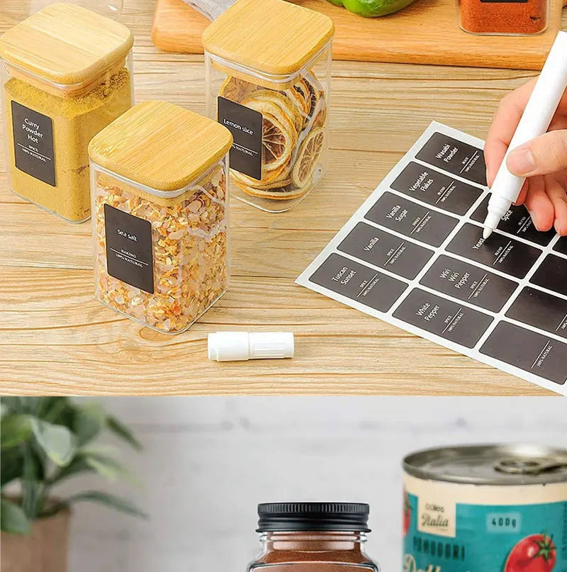 275Pcs Waterproof Preprinted Spice Jar Organizer Labels Set
