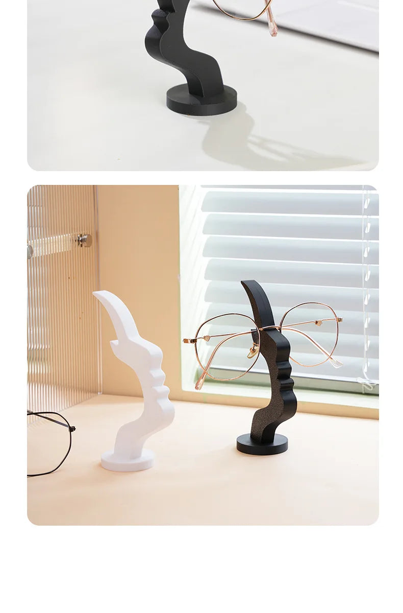 Creative Face-Shaped Eyeglass Holder, Minimalist Desktop Glasses Stand Organizer
