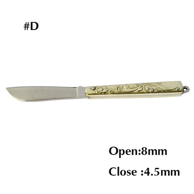 Mini Brass Folding Knife Keychain - EDC Survival Cutter