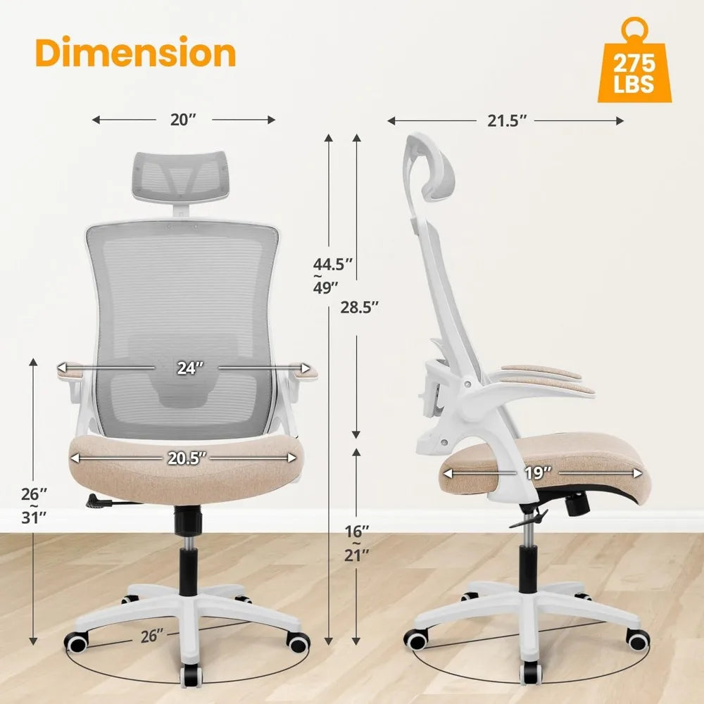 NEO CHAIR Ergonomic Adjustable Home Office Desk Chair High Back Computer Gaming Mesh Chair Comfy Task Adjustable Arms Lumbar