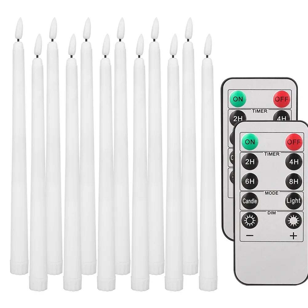 Flameless Taper Candles with Remote Control Flickering LED Candles Taper Warm White Light LED Candlesticks for Christmas Wedding