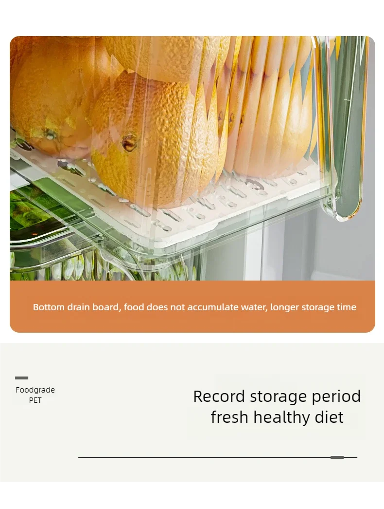 Stackable Freshness-Tracking Fridge Storage Box with Handle & Lid
