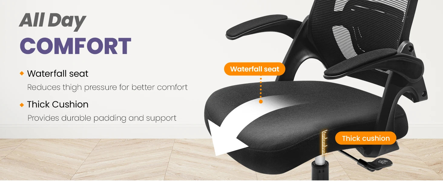 NEO CHAIR Ergonomic Adjustable Home Office Desk Chair High Back Computer Gaming Mesh Chair Comfy Task Adjustable Arms Lumbar