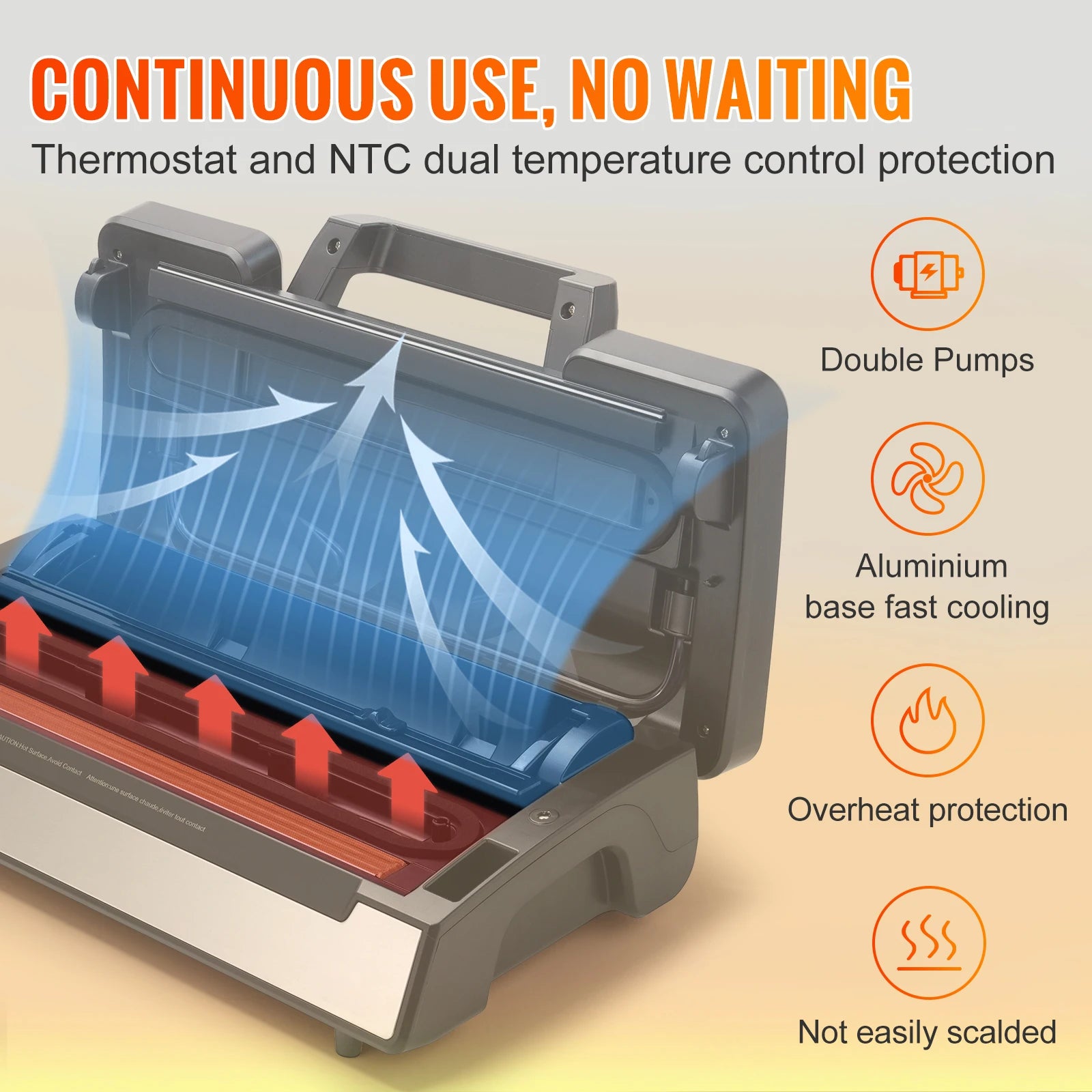 130W 90Kpa Vacuum Sealer Machine with 10 Bags Kitchen