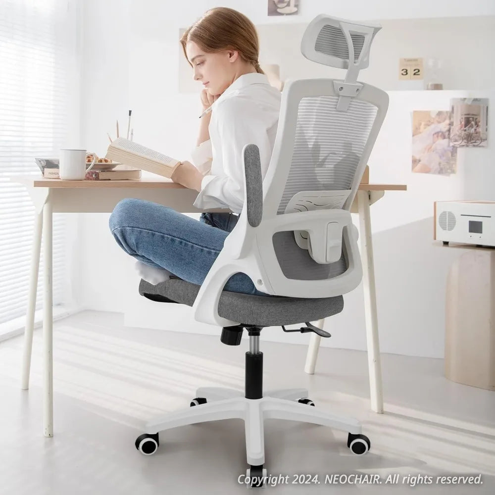 NEO CHAIR Ergonomic Adjustable Home Office Desk Chair High Back Computer Gaming Mesh Chair Comfy Task Adjustable Arms Lumbar