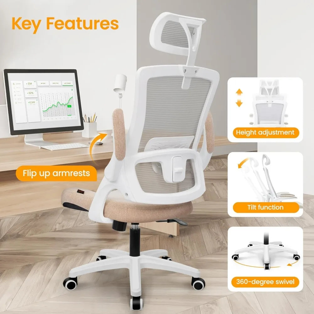 NEO CHAIR Ergonomic Adjustable Home Office Desk Chair High Back Computer Gaming Mesh Chair Comfy Task Adjustable Arms Lumbar