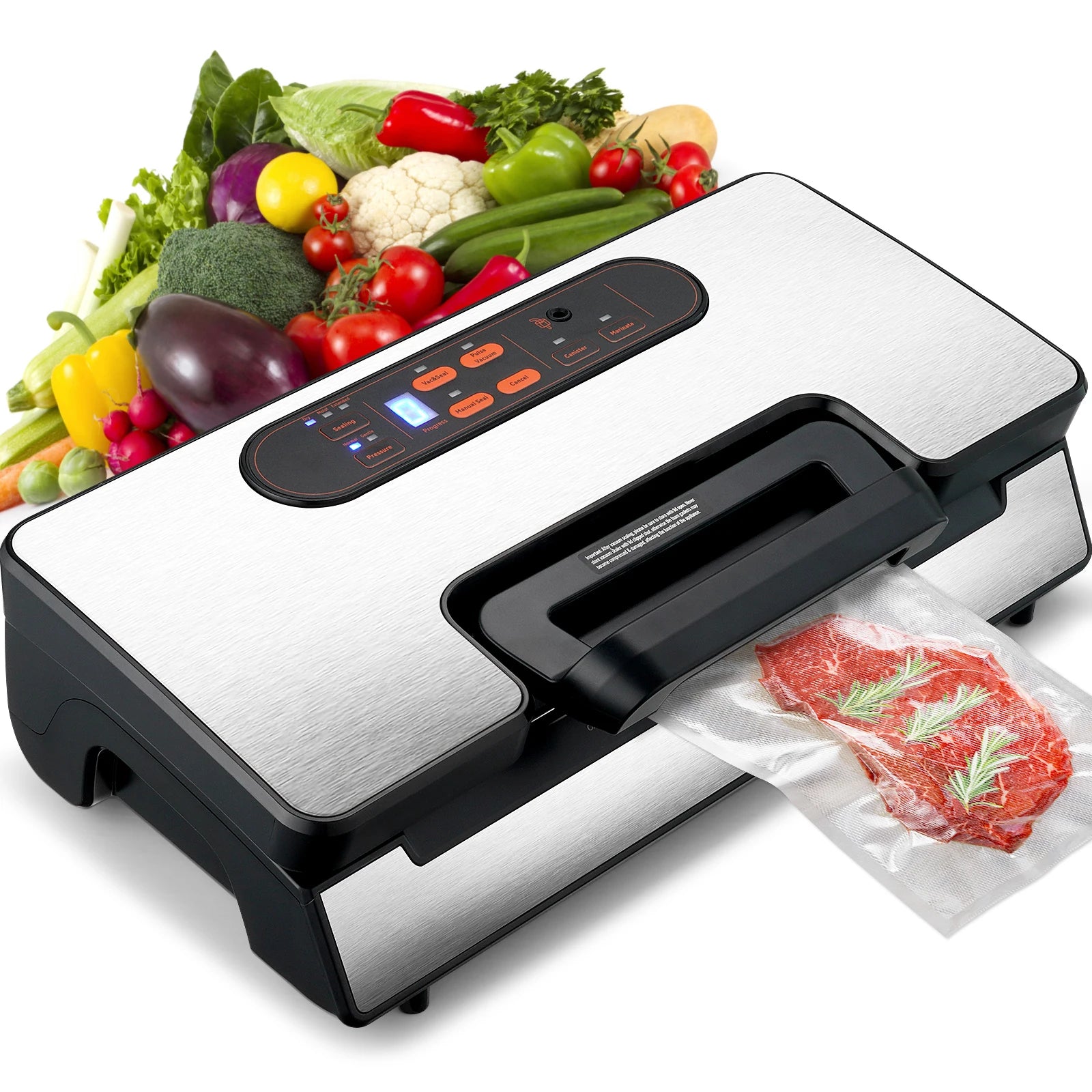 130W 90Kpa Vacuum Sealer Machine with 10 Bags Kitchen