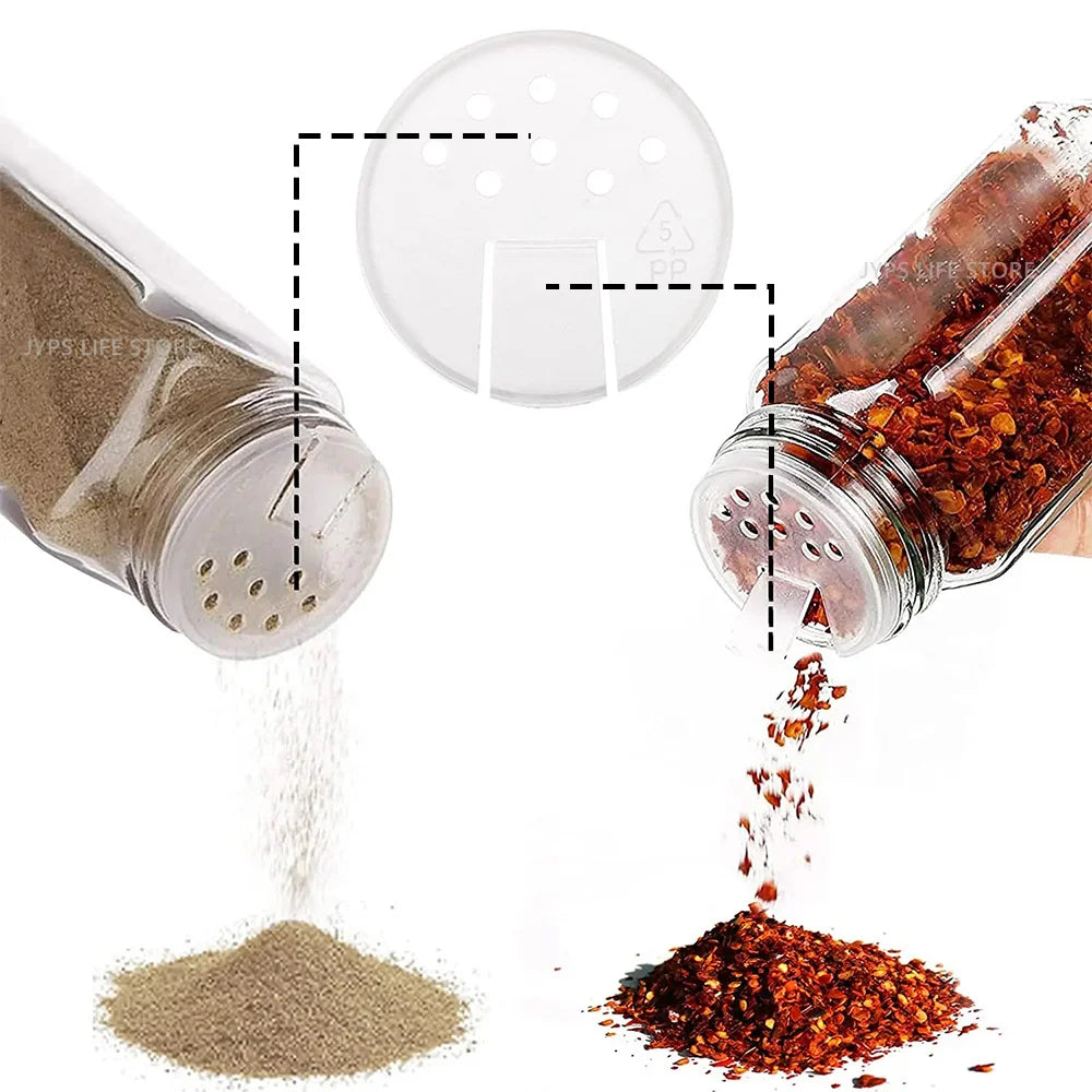 Complete Glass Spice Jars Set with Minimalist Labels & Collapsible Funnel