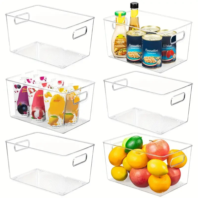 Multi-Purpose Clear Acrylic Storage Bins for Home Organization