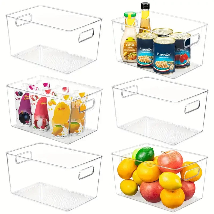 Multi-Purpose Clear Acrylic Storage Bins for Home Organization