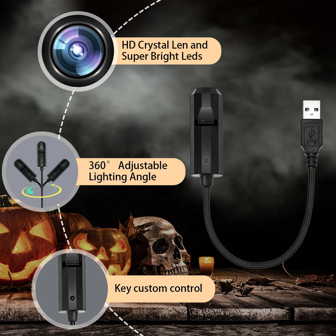 Moon pumpkin projection lamp, three light and shadow switchable, 360° rotatable, room bedroom atmosphere light, Halloween gift
