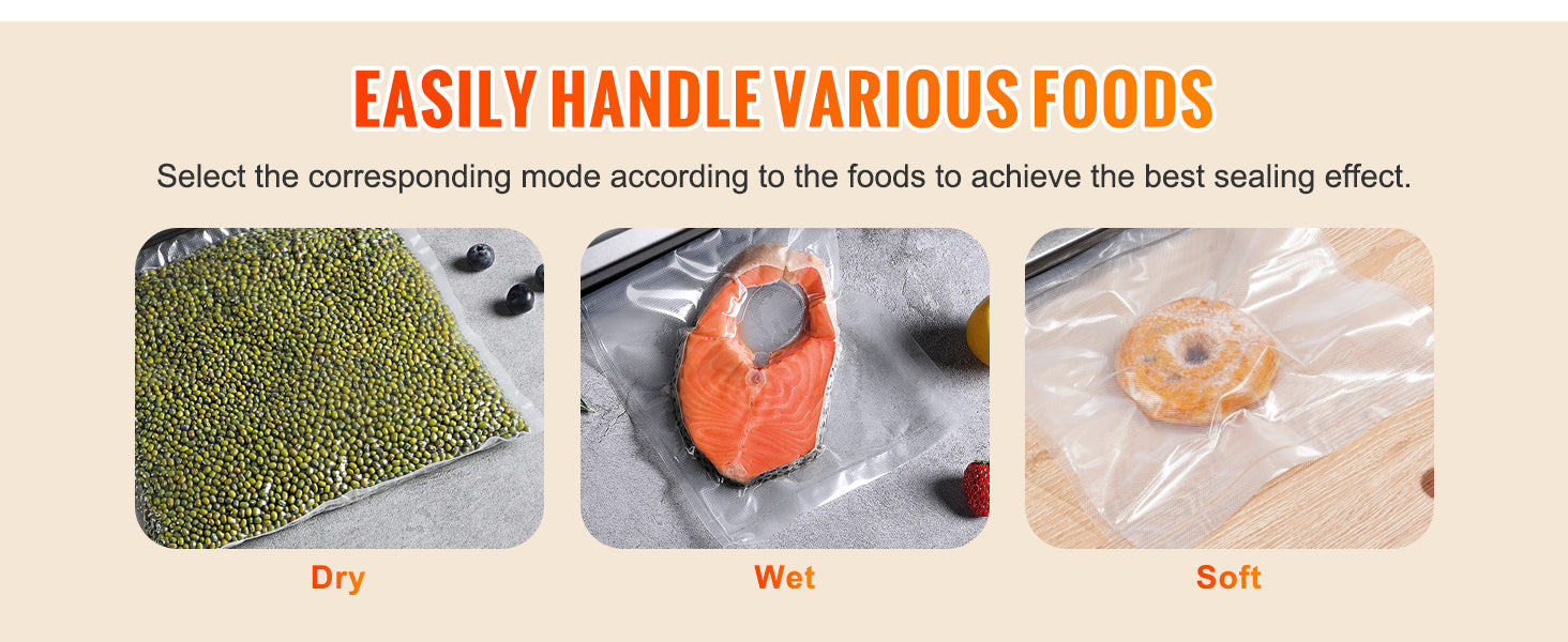 130W 90Kpa Vacuum Sealer Machine with 10 Bags Kitchen